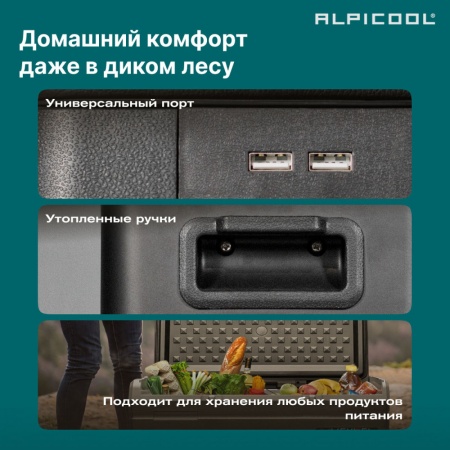 Компрессорный автохолодильник Alpicool CF8 black 12/24V чёрный